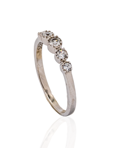 Anillo quinteto circonitas plata | Orocash joyería 2