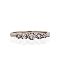 Anillo quinteto circonitas plata | Orocash joyería