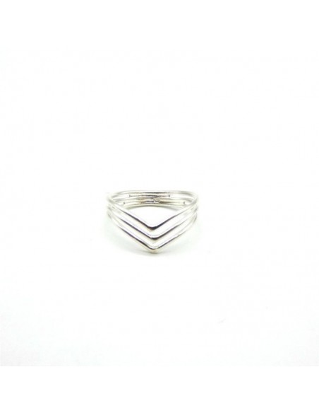 Anillo plata triple en pico