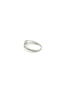 Anillo doble aro con dos estrellas plata 2
