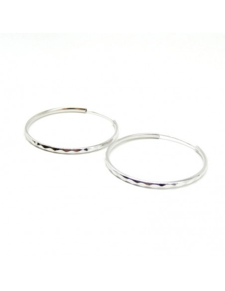 Aros plata rodiados tallados 50mm