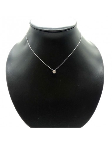 Gargantilla plata con chatón 6mm base calada