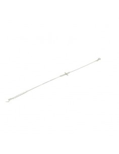 Pulsera plata cruz horizontal 2