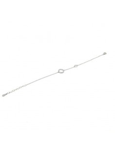 Pulsera plata doble círculo pulido y circonitas 2