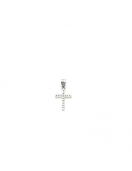 Cruz plata con circonitas 20 mm