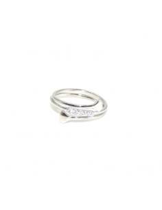 Anillo plata tres bandas ajustable circonitas