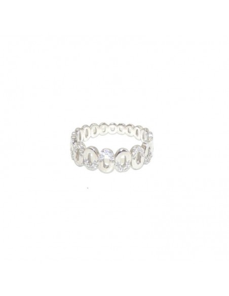 Anillo plata zigzag circonitas y liso