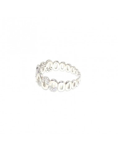 Anillo plata zigzag circonitas y liso
