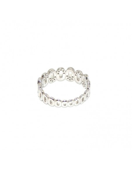 Anillo plata zigzag circonitas y liso