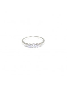 Anillo quinteto circonitas plata