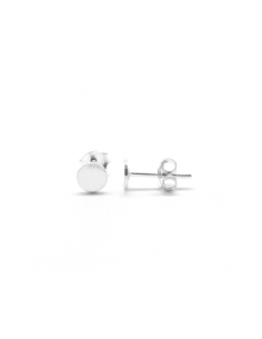 Pendientes plata lisa placa redonda 5mm 2