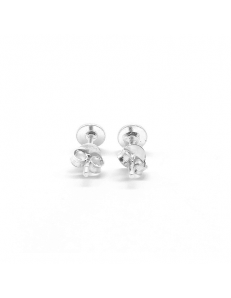 Pendientes plata lisa placa redonda 5mm
