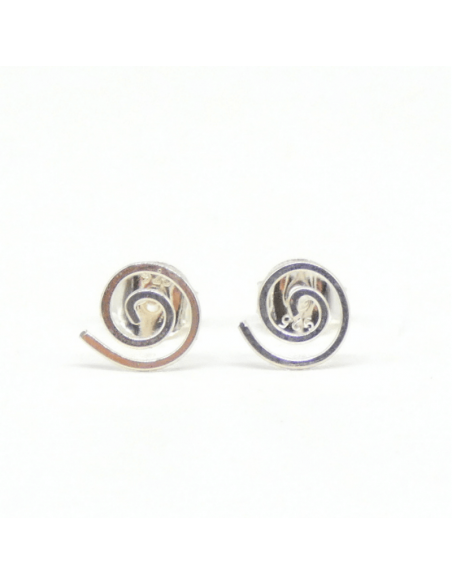 Pendientes plata espiral 6,5 mm presión
