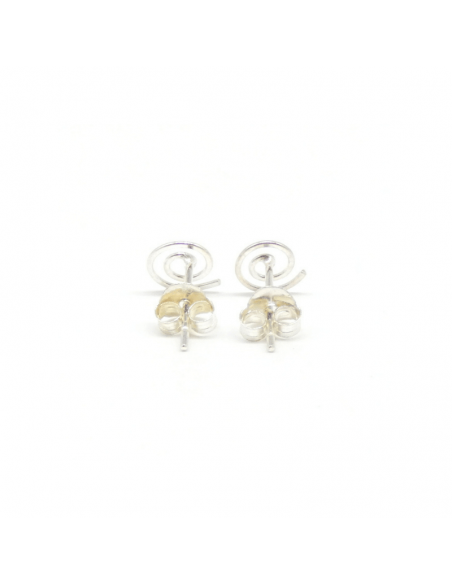 Pendientes plata espiral 6,5 mm presión