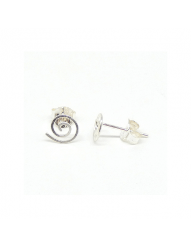 Pendientes plata espiral 6,5 mm presión