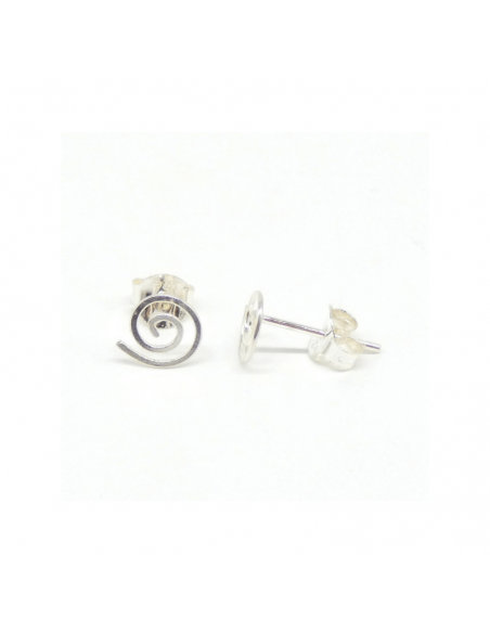 Pendientes plata espiral 6,5 mm presión