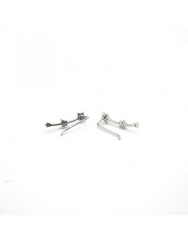 Pendientes trepadores tres estrellas circonitas