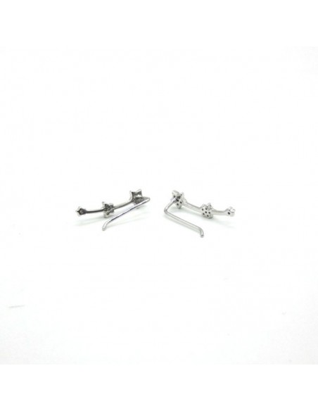 Pendientes trepadores tres estrellas circonitas