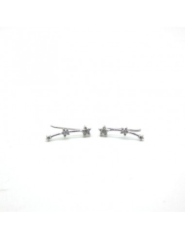 Pendientes trepadores tres estrellas circonitas