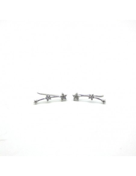 Pendientes trepadores tres estrellas circonitas