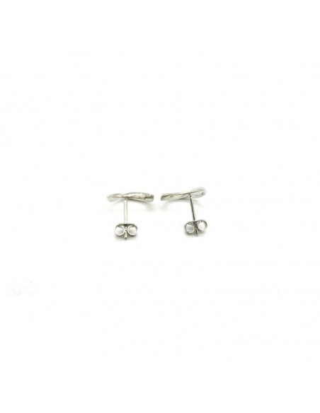 Pendientes plata rodiada círculo 12mm presión