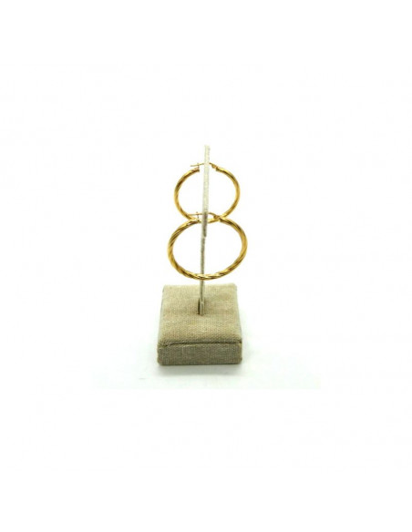 Aros rizados plata chapada oro 18k 35mm