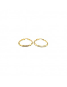 Aros tubo triangular plata chapada oro 18k 35 mm 2