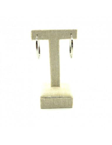 Pendientes aros ovalados 35mm plata rodiada