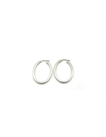 Pendientes aros ovalados 35mm plata rodiada