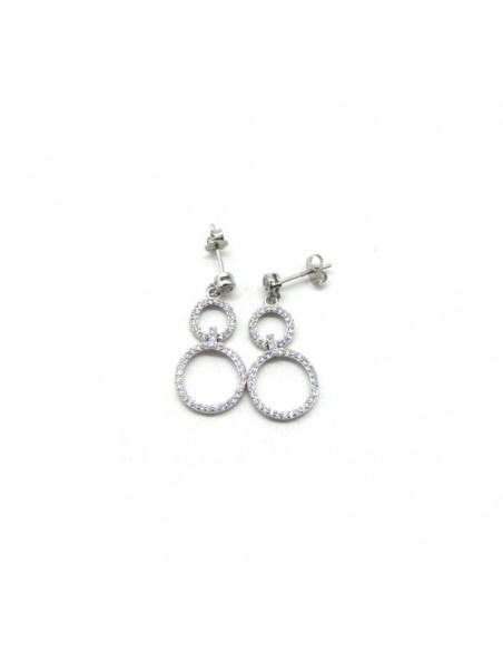 Pendientes círculos ascendente círconitas y chatón 3cm