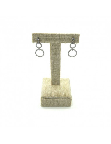 Pendientes círculos ascendente círconitas y chatón 3cm