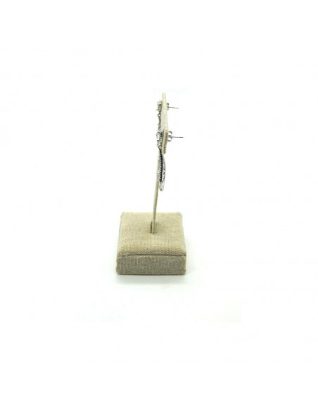 Pendientes plata lágrima fantasía mantilla circonitas
