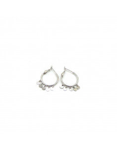 Pendientes plata aros con monedas plata rodiada