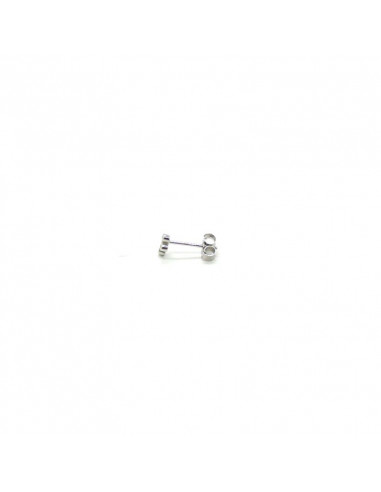 Pendientes plata piercing cruz circonitas -en forma de cruz con 6 circonitas