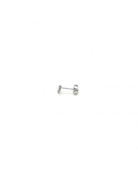 Pendientes plata piercing cruz circonitas -en forma de cruz con 6 circonitas