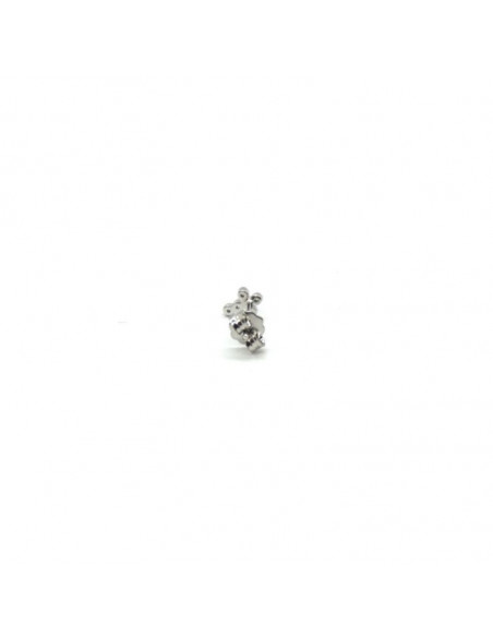Pendientes plata piercing cruz circonitas - Tamaño: 6x4mm. Diseño sencillo y minimalista