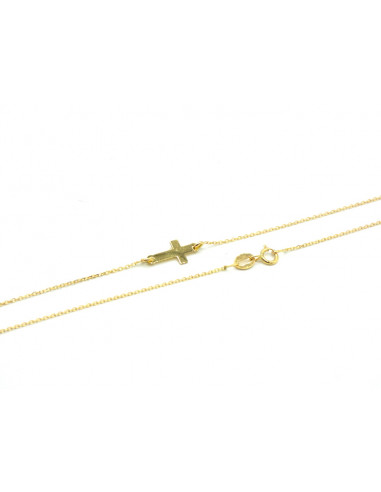Gargantilla colgante cruz 42cm oro 18k - Joyería Orocash