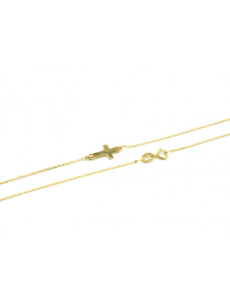 Gargantilla colgante cruz 42cm oro 18k - Joyería Orocash