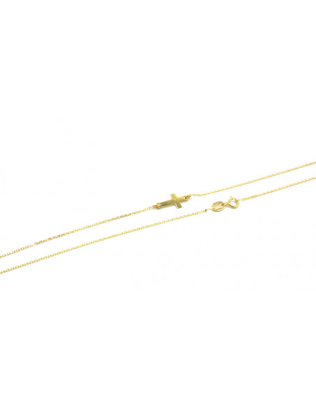 Gargantilla colgante cruz 42cm oro 18k - Joyería Orocash