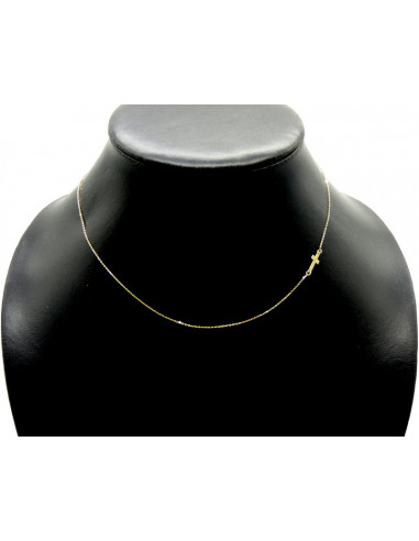 Gargantilla colgante cruz 42cm oro 18k - Joyería Orocash