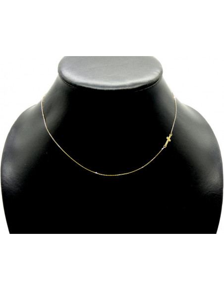 Gargantilla colgante cruz 42cm oro 18k - Joyería Orocash