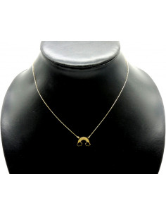 Gargantilla colgante arco iris oro 18k - 44 cm