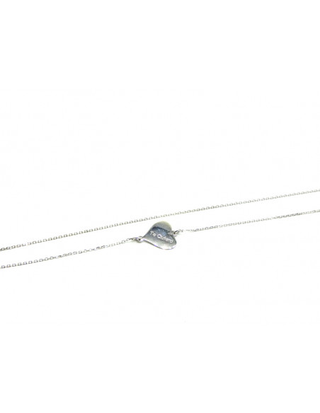 Gargantilla corazón "Te quiero" oro blanco 18k I Orocash Joyería