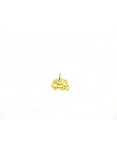 Colgante calado de elefante oro 18k
