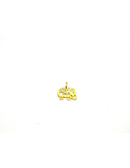 Colgante calado de elefante oro 18k