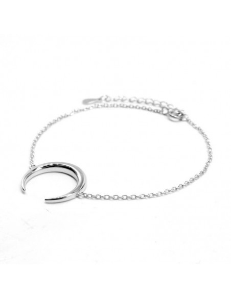 Pulsera plata con media luna 17mm