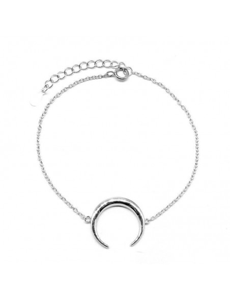 Pulsera plata con media luna 17mm