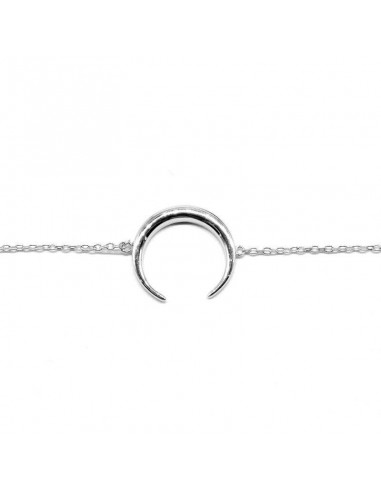 Pulsera plata con media luna 17mm